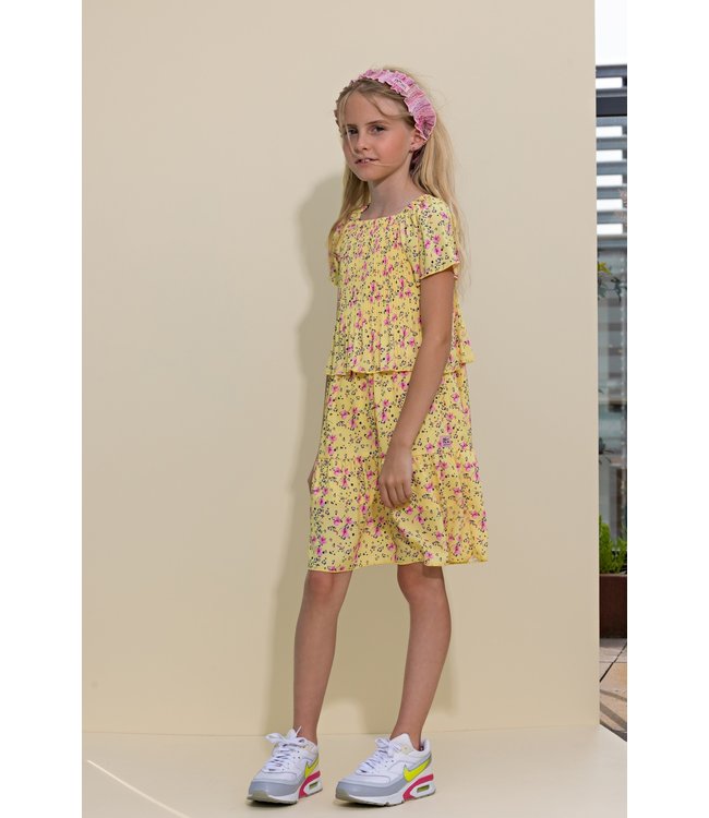NoNo Meisjes jurk - Mill - Lemon drop