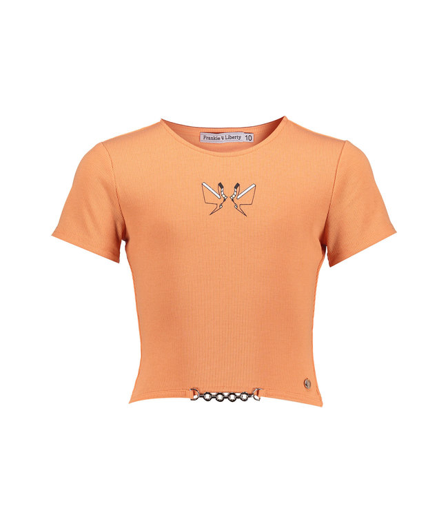 Frankie & Liberty - Meisjes t-shirt - - Mandarin - merkmeisjeskleding.nl