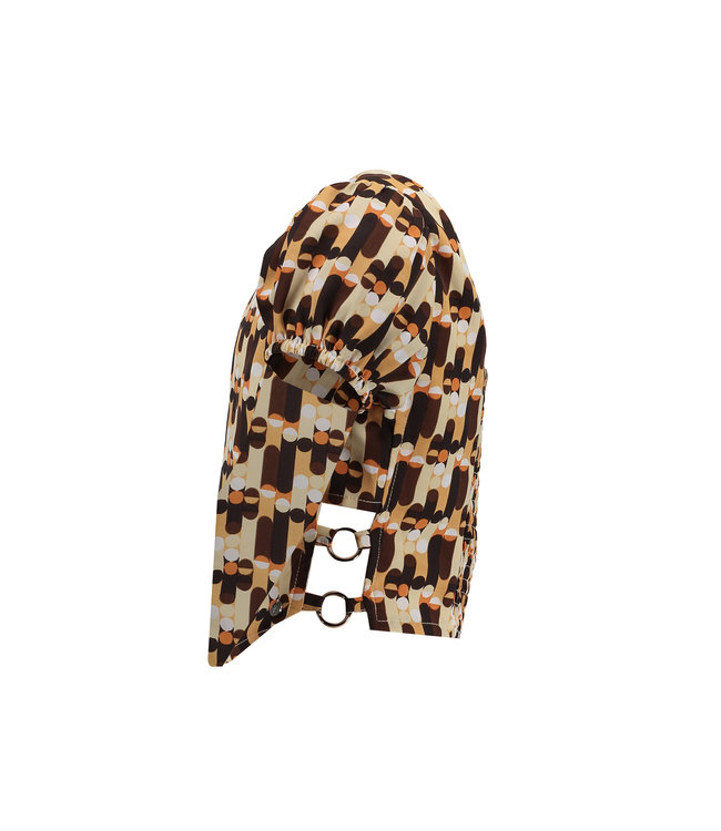 Frankie & Liberty Meisjes top - Hnte - Print chocolade bruin/zacht zand