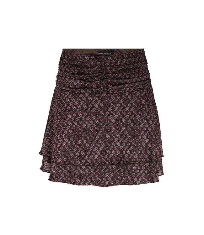 Frankie & Liberty Meisjes rok - Hilary - Print madarin/chocolade