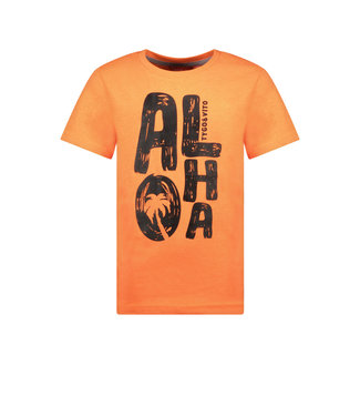 Tygo & Vito Jongens t-shirt neon Aloha - Oranje clownfish