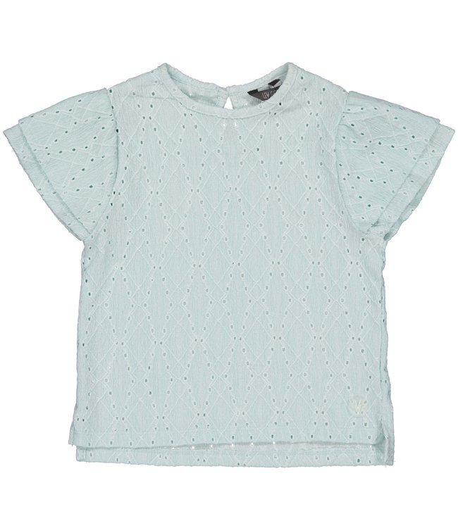 LEVV Little Meisjes blouse - Elvida - Blauw mist