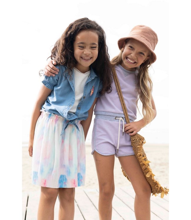 Like Flo Meisjes wafel top - Lilac