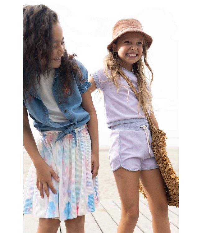 Like Flo Meisjes wafel top - Lilac