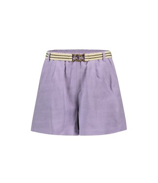 Like Flo Meisjes short linnen met riem - Lilac