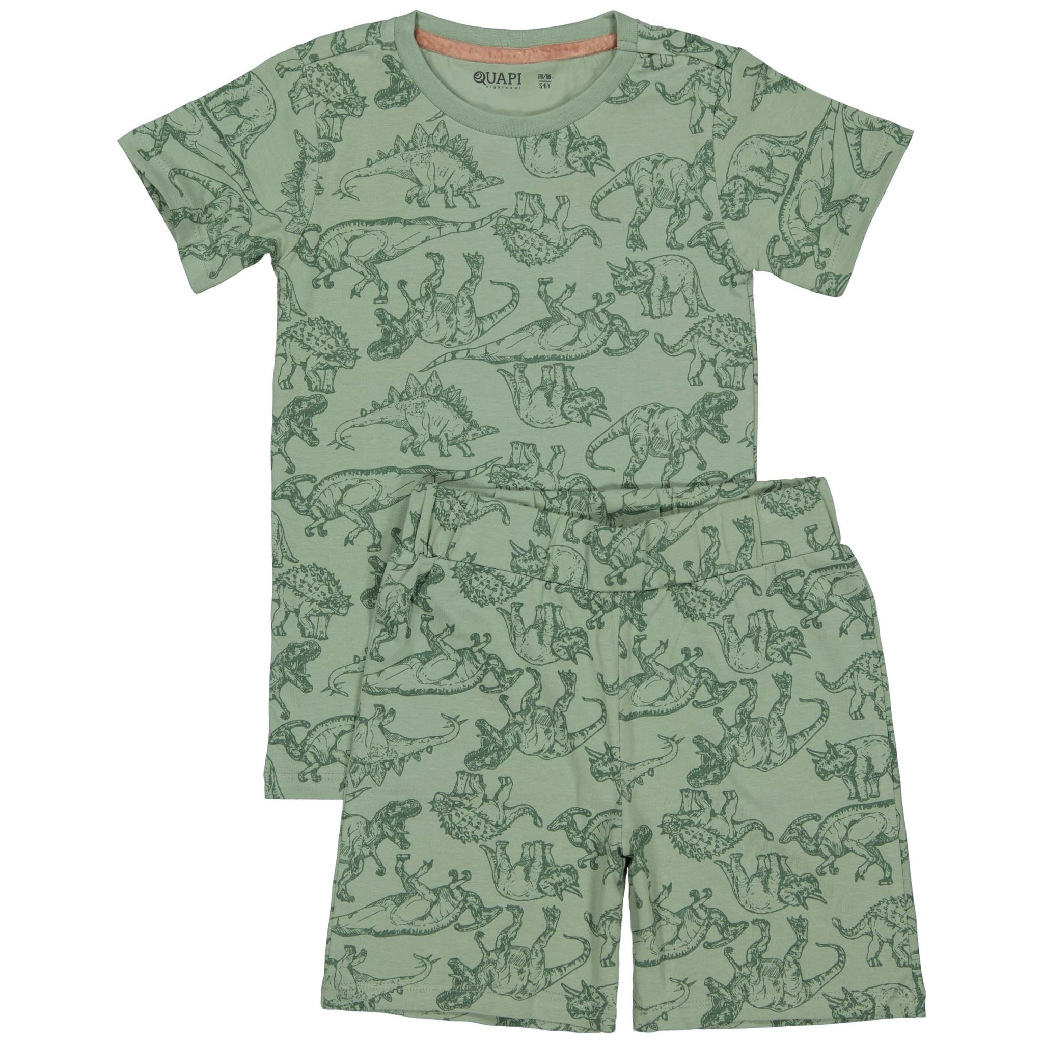 Quapi Jongens pyjama - Pim - AOP dino groen