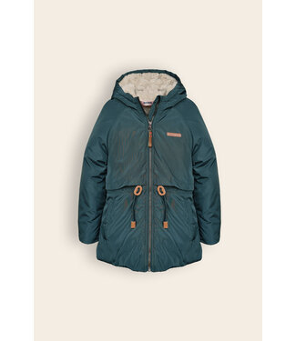 NoNo Meisjes winterjas trenchcoat met capuchon - Billie - Bushy grijs