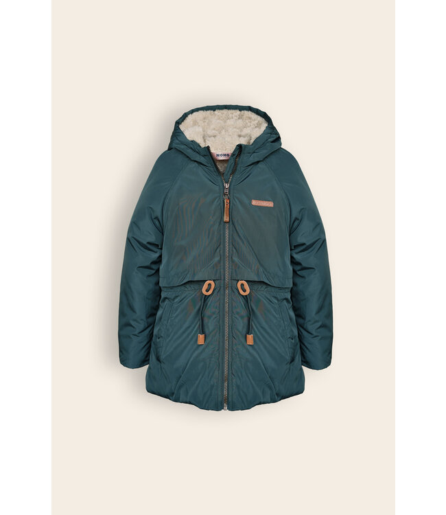 NoNo Meisjes winterjas trenchcoat met capuchon - Billie - Bushy grijs