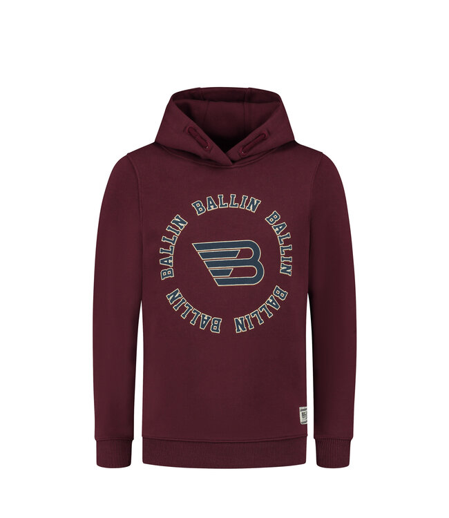 Ballin Jongens hoodie met artwork - Wijnrood