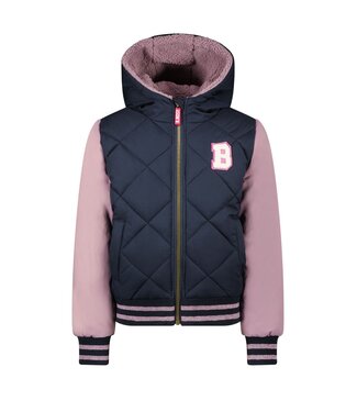 B.Nosy Meisjes winterjas baseball contrast mouwen - Navy blauw