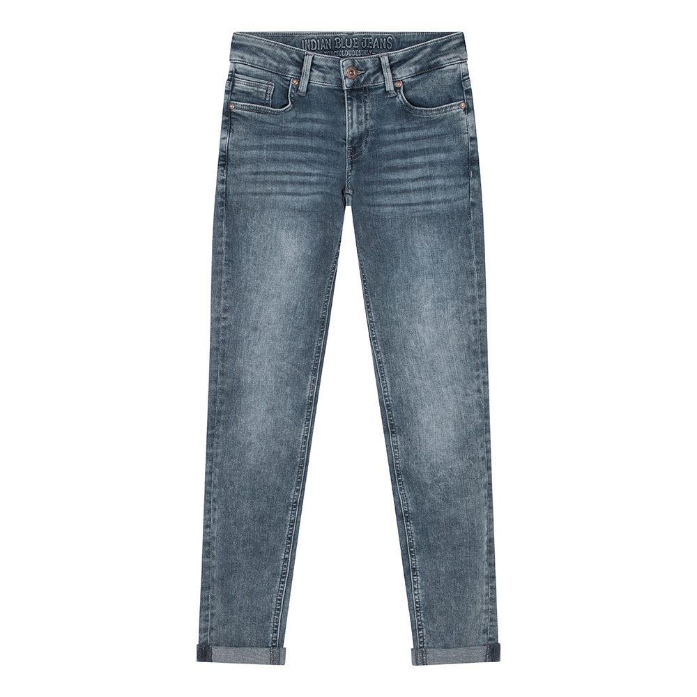 Indian Blue Jeans Jongens jeansbroek Brad super skinny fit - Blauw grijs denim