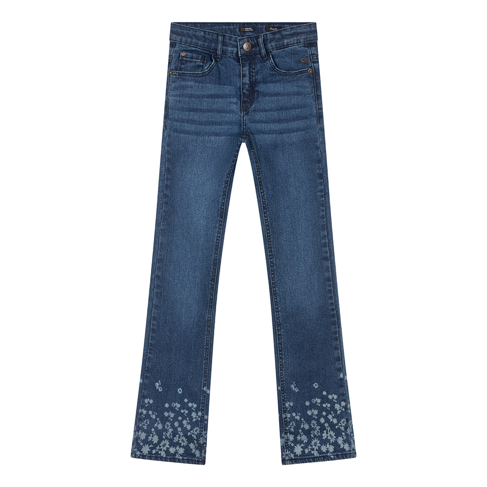 Indian Blue Jeans Meisjes flair jeansbroek Lola AOP - Medium denim