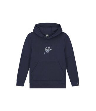 Malelions Hoodie Split essentials - Navy blauw / Licht blauw