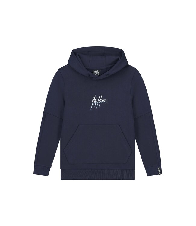 Malelions Hoodie Split essentials - Navy blauw / Licht blauw