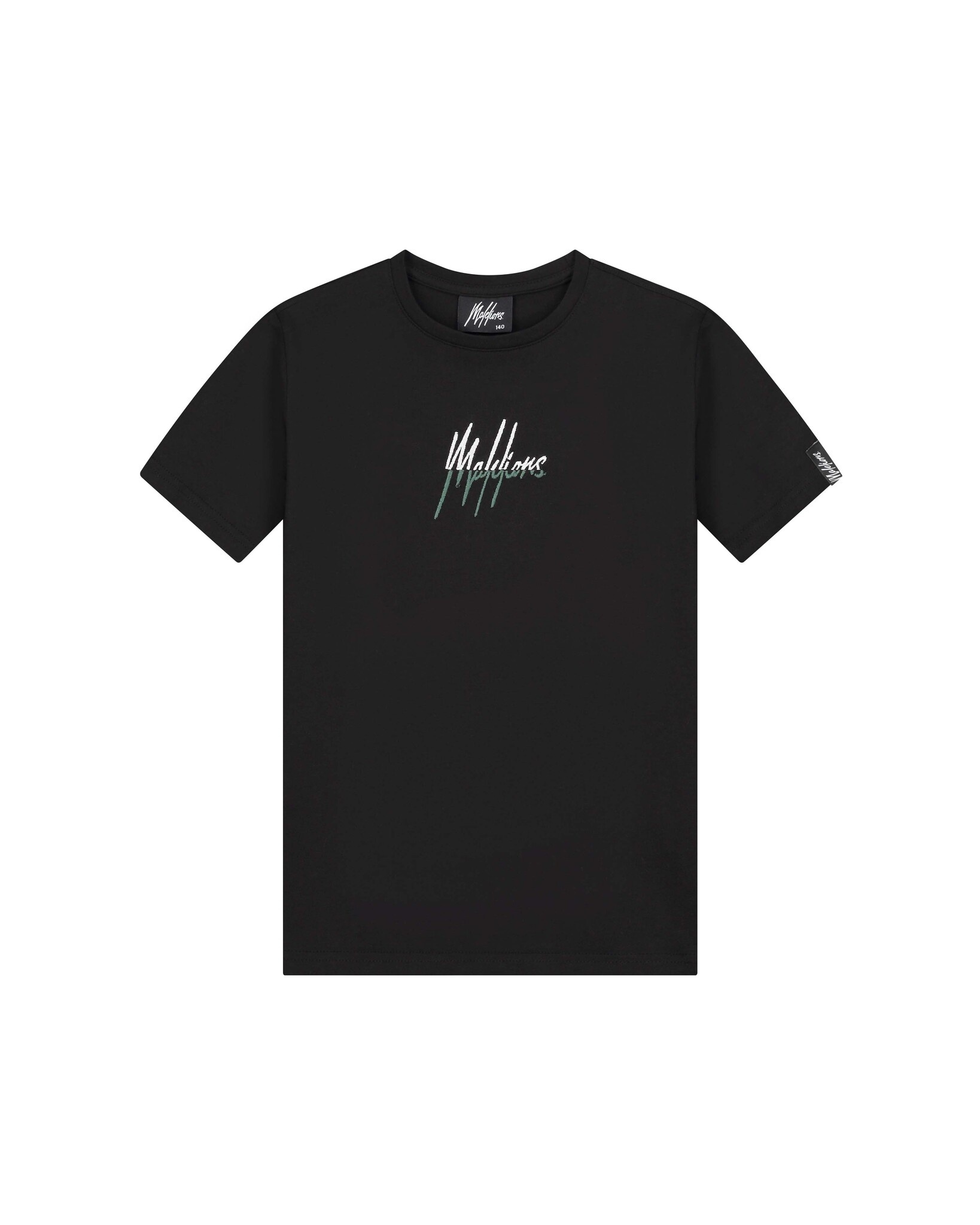 Malelions - T-shirt - Black/Dark Green - Maat 140