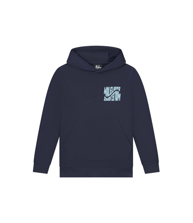 Malelions Hoodie Wave graphic - Navy blauw