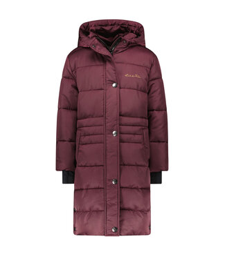 Like Flo Meisjes winterjas lang met capuchon - Bordeaux rood