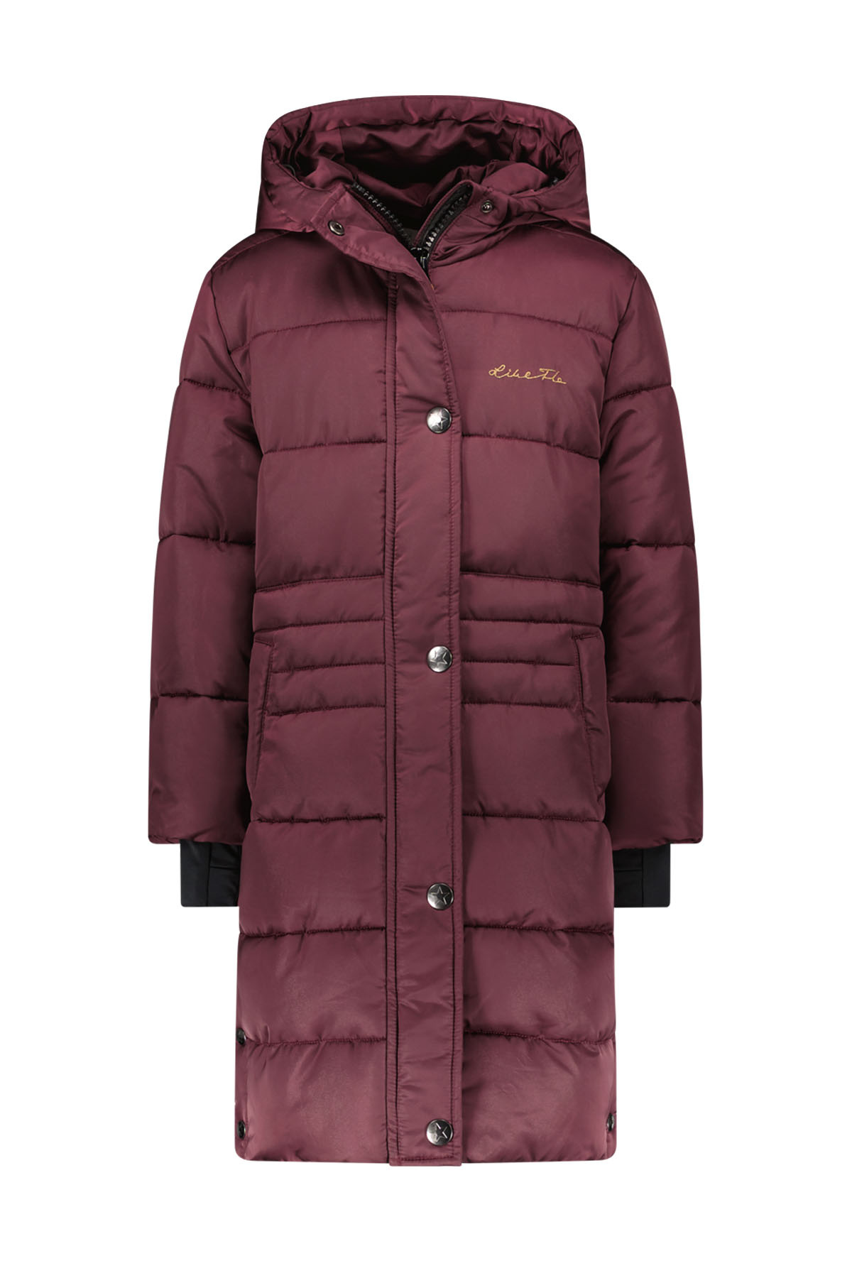 Like Flo Meisjes winterjas lang met capuchon - Bordeaux rood