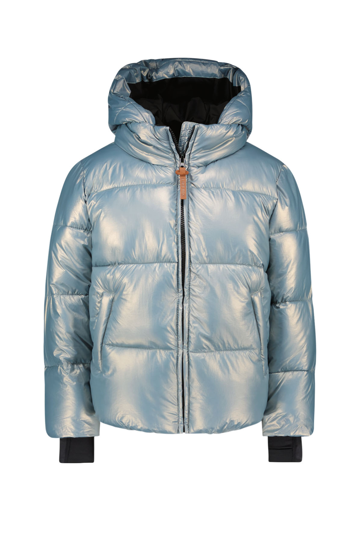 Like Flo Meisjes winterjas kort met capuchon - Aqua