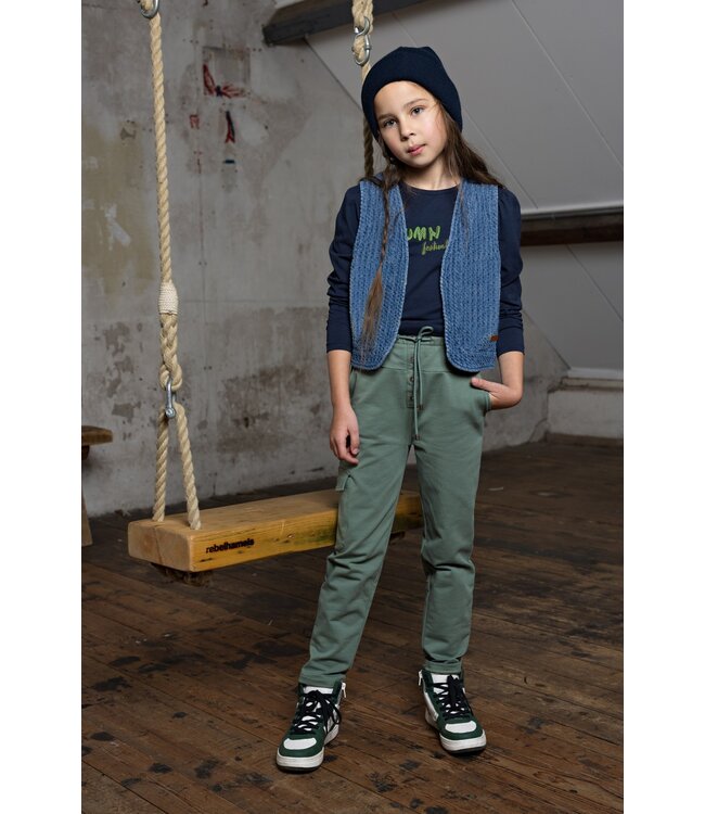 NoNo Meisjes shirt - Koss - Navy blauw