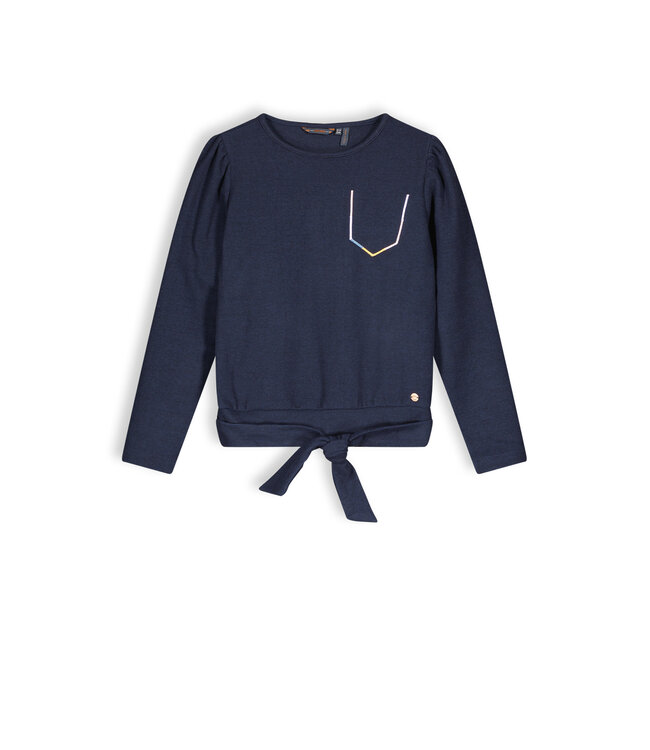 NoNo Meisjes shirt jerset soft rib - Kasy - Navy blauw