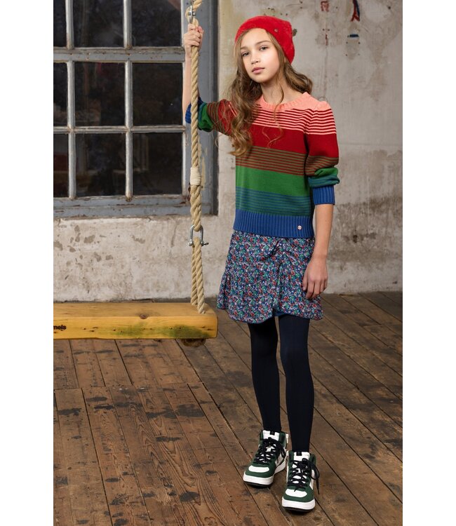 NoNo Meisjes rok floral - Nadia - Ensign blauw