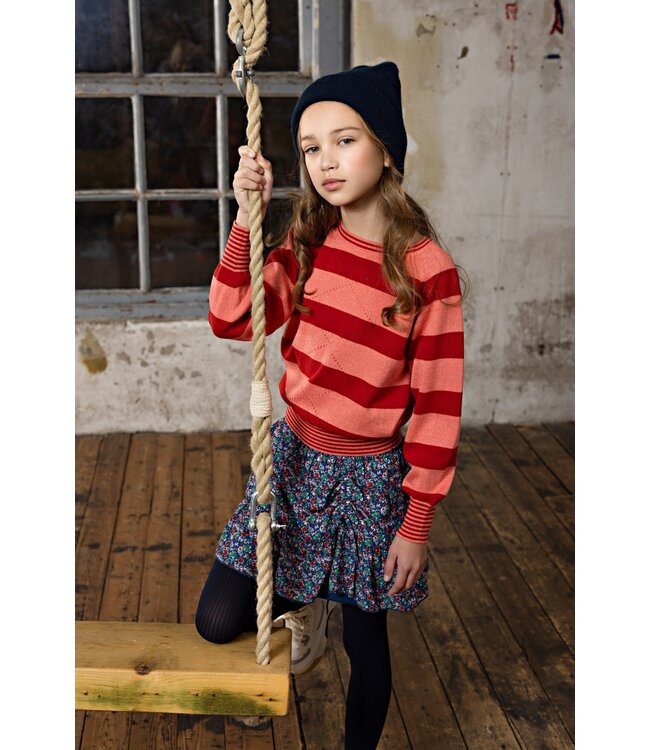 NoNo Meisjes rok floral - Nadia - Ensign blauw