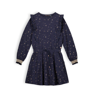 NoNo Meisjes jurk jersey - Mira - Navy blauw