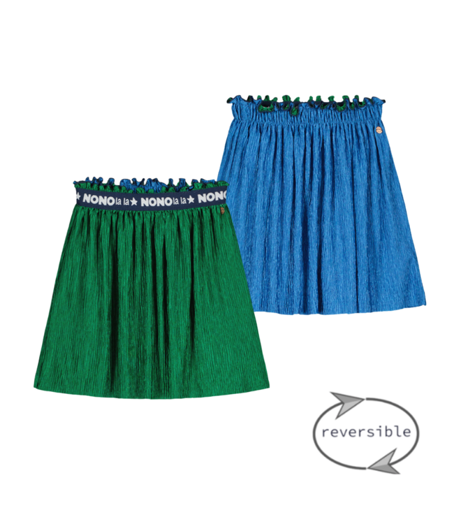 NoNo Meisjes rok reversibel plissee - Nele - Screen groen