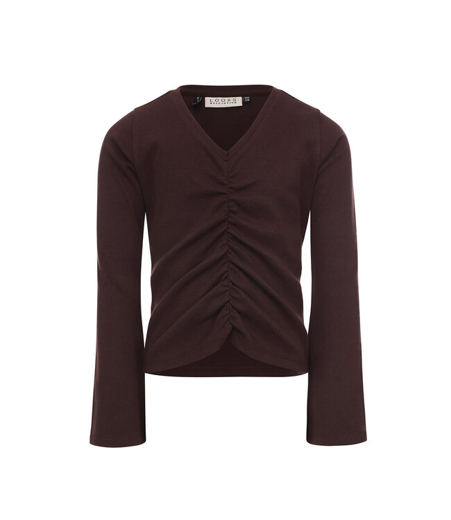 LOOXS 10sixteen Meisjes top rib - Bruin