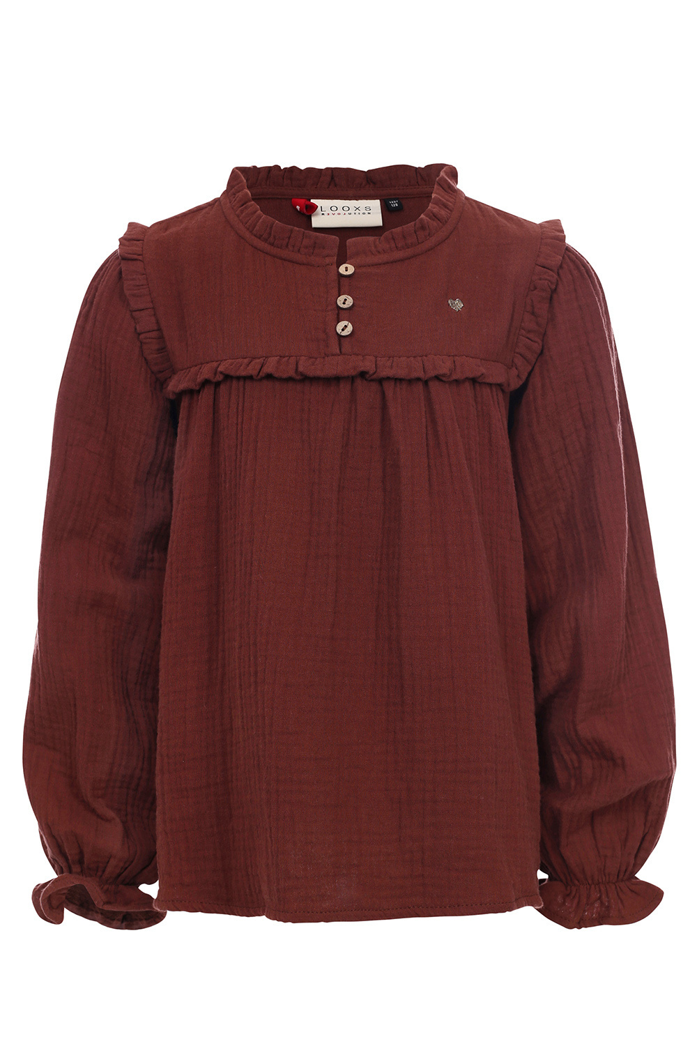 Meisjes blouse mousseline - Wijn rood