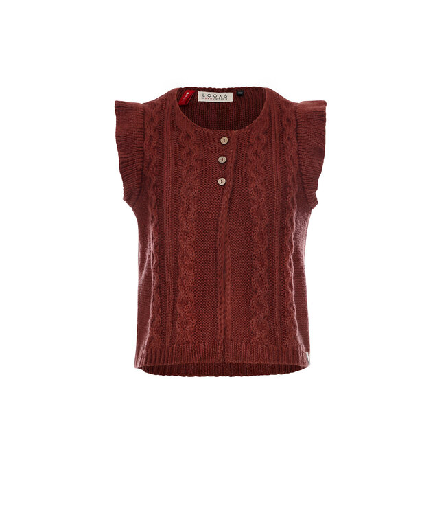 LOOXS Little Meisjes gilet gebreid - Wijn rood