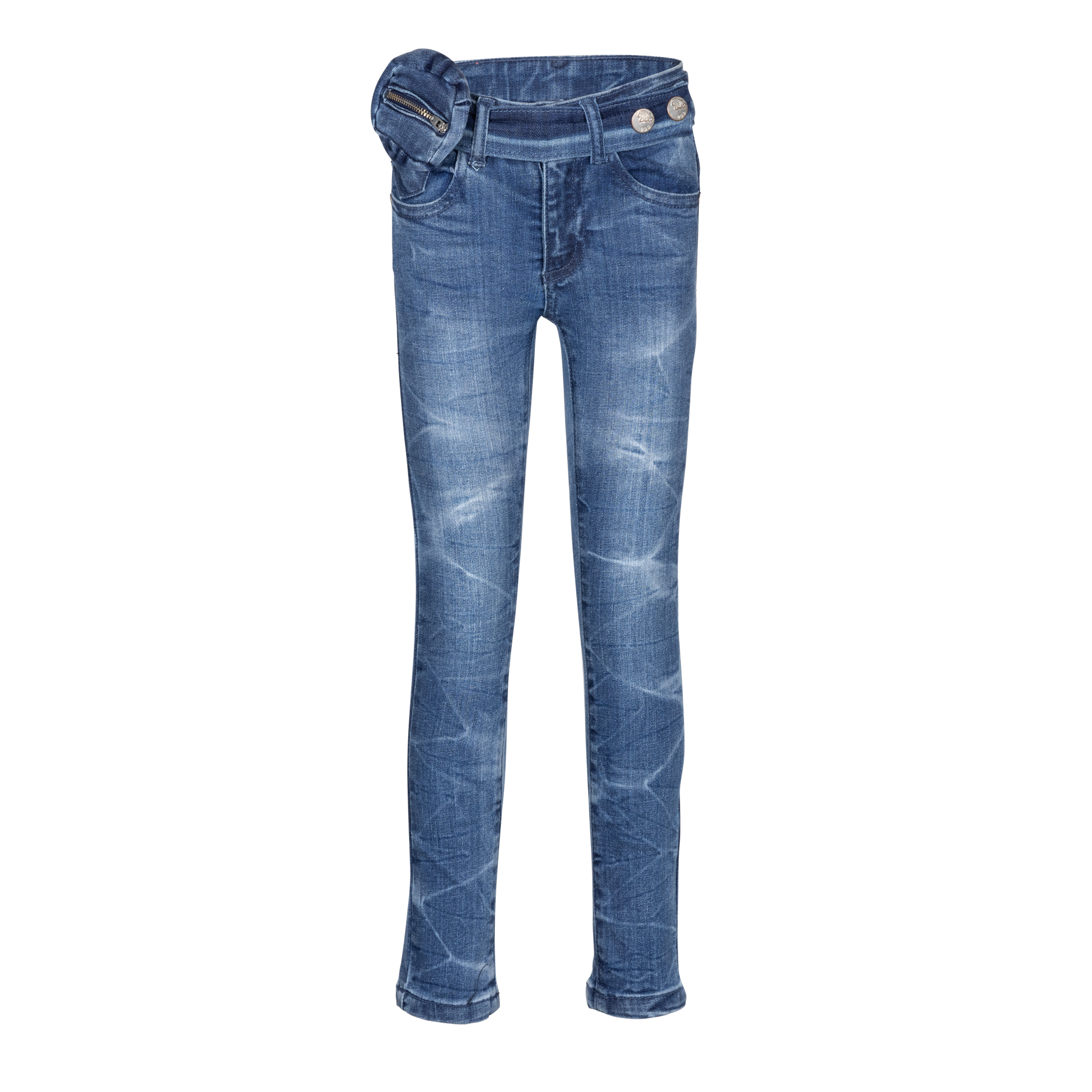 Dutch Dream denim Meisjes skinny jeans broek Ngombe - Midden blauw