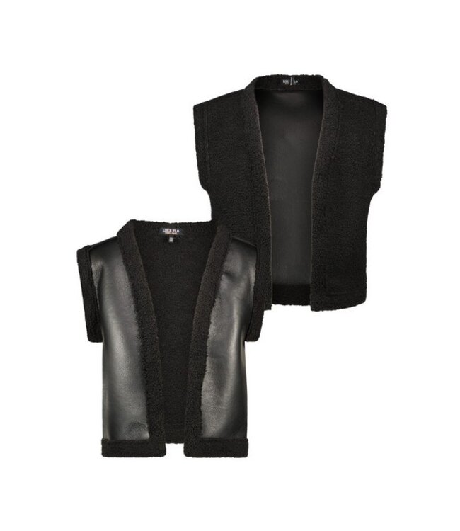 Like Flo Meisjes gilet teddy - Zwart