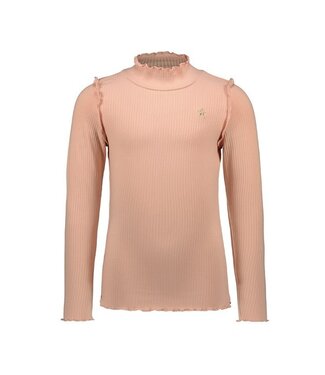 Like Flo Meisjes top rib met col - Soft roze