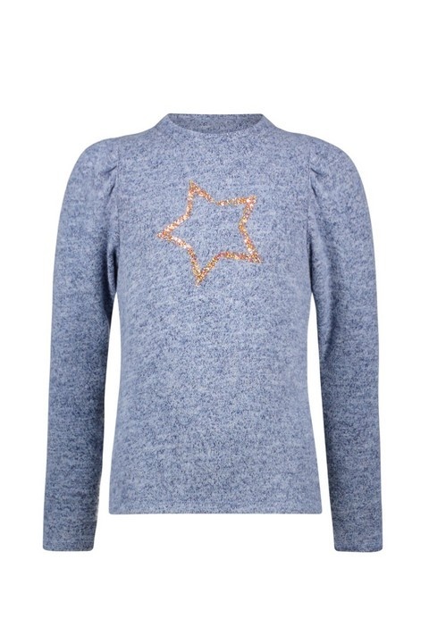 Like Flo Meisjes top puffy melee - Jeans blauw