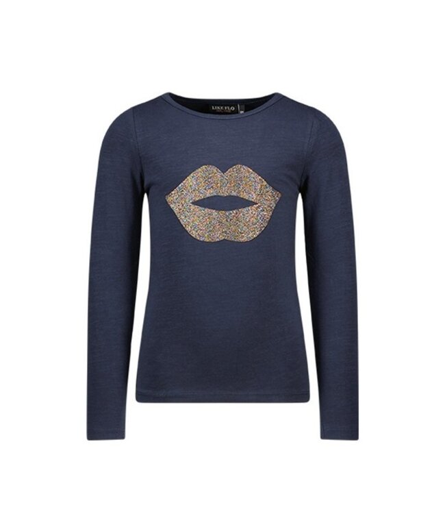 Like Flo Meisjes shirt jersey - Navy blauw