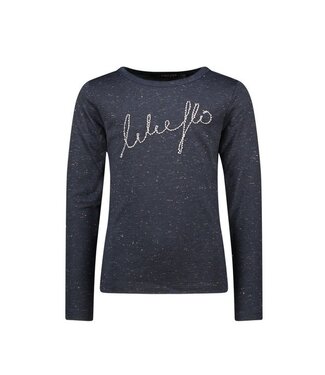 Like Flo Meisjes shirt lurex jersey - Navy blauw