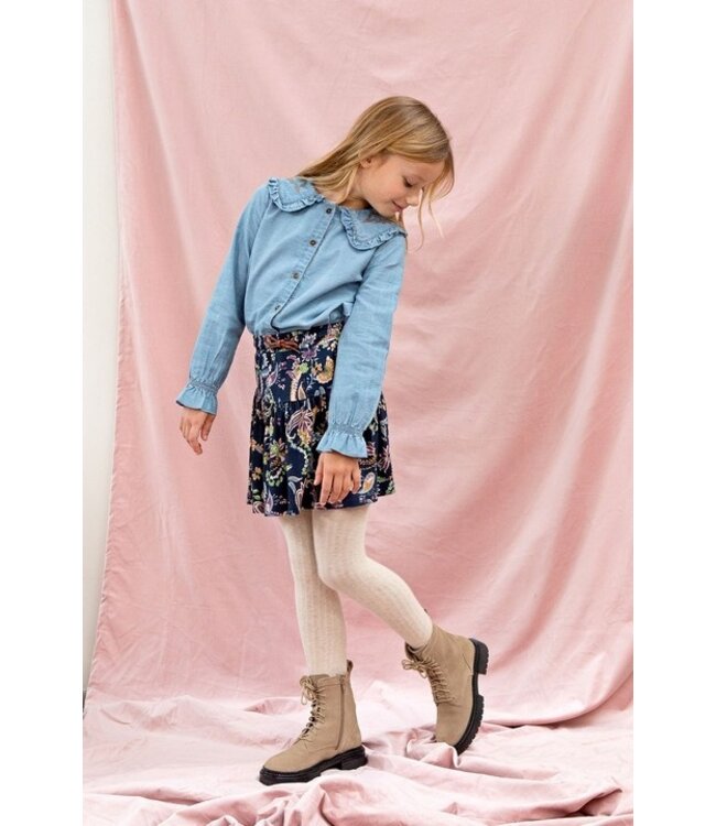 Like Flo Meisjes rok crepe jersey AOP - Paisley