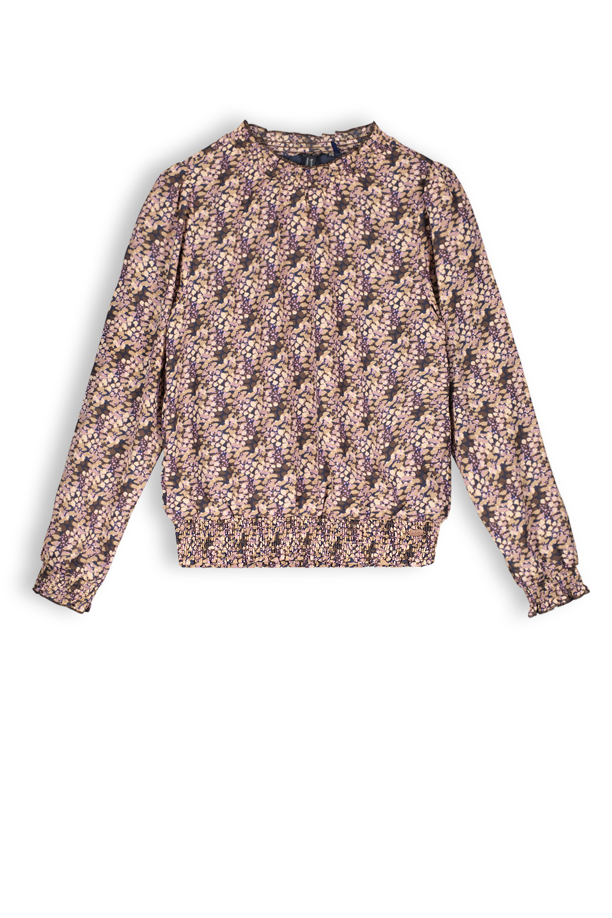 NoBell Meisjes blouse print - Tommy - Donker roast bruin