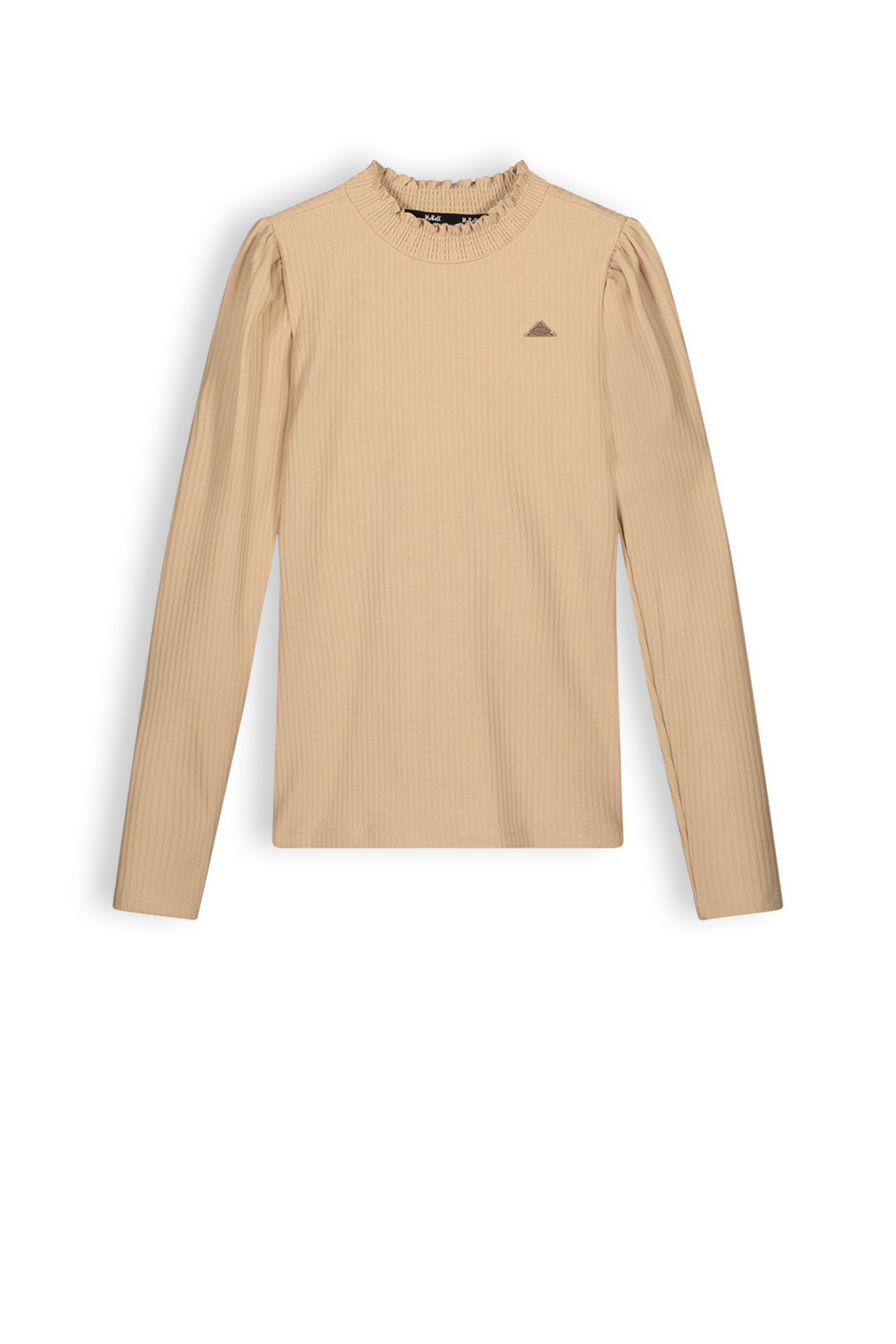 Meisjes shirt soft rib jersey - Kobus - Beige