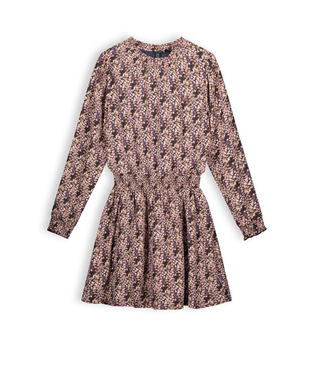 NoBell Meisjes jurk print - Moory - Donker roast bruin