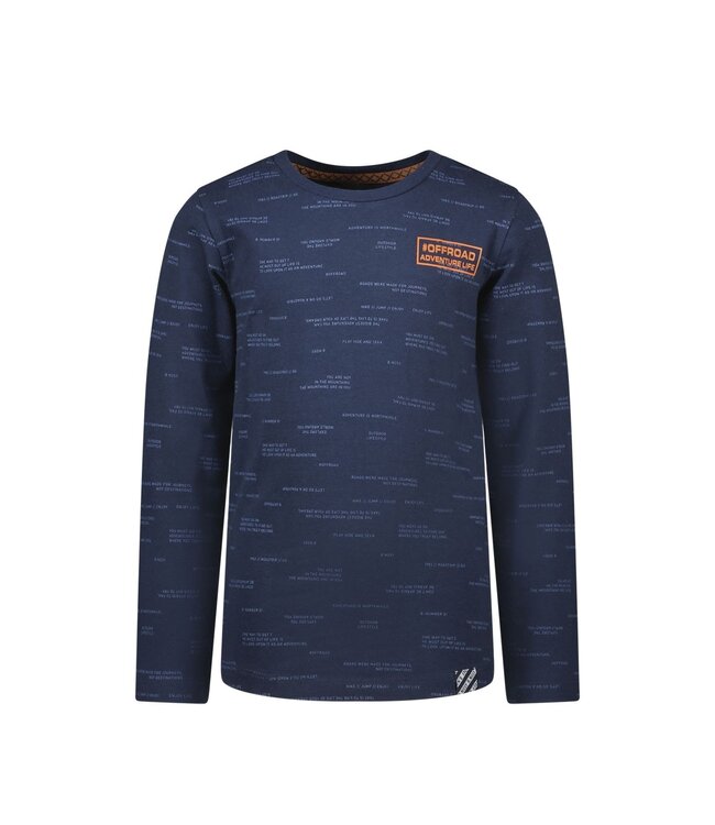 B.Nosy Jongens shirt text print - Ozzie - Navy blauw
