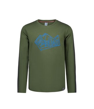 B.Nosy Jongens shirt - Rein - Militairy groen