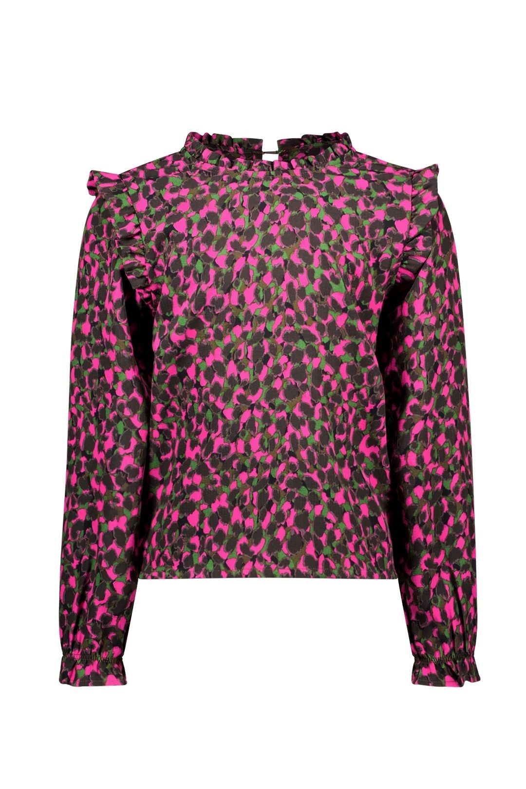 Meisjes blouse stippen roze - Ave - Awesome AOP