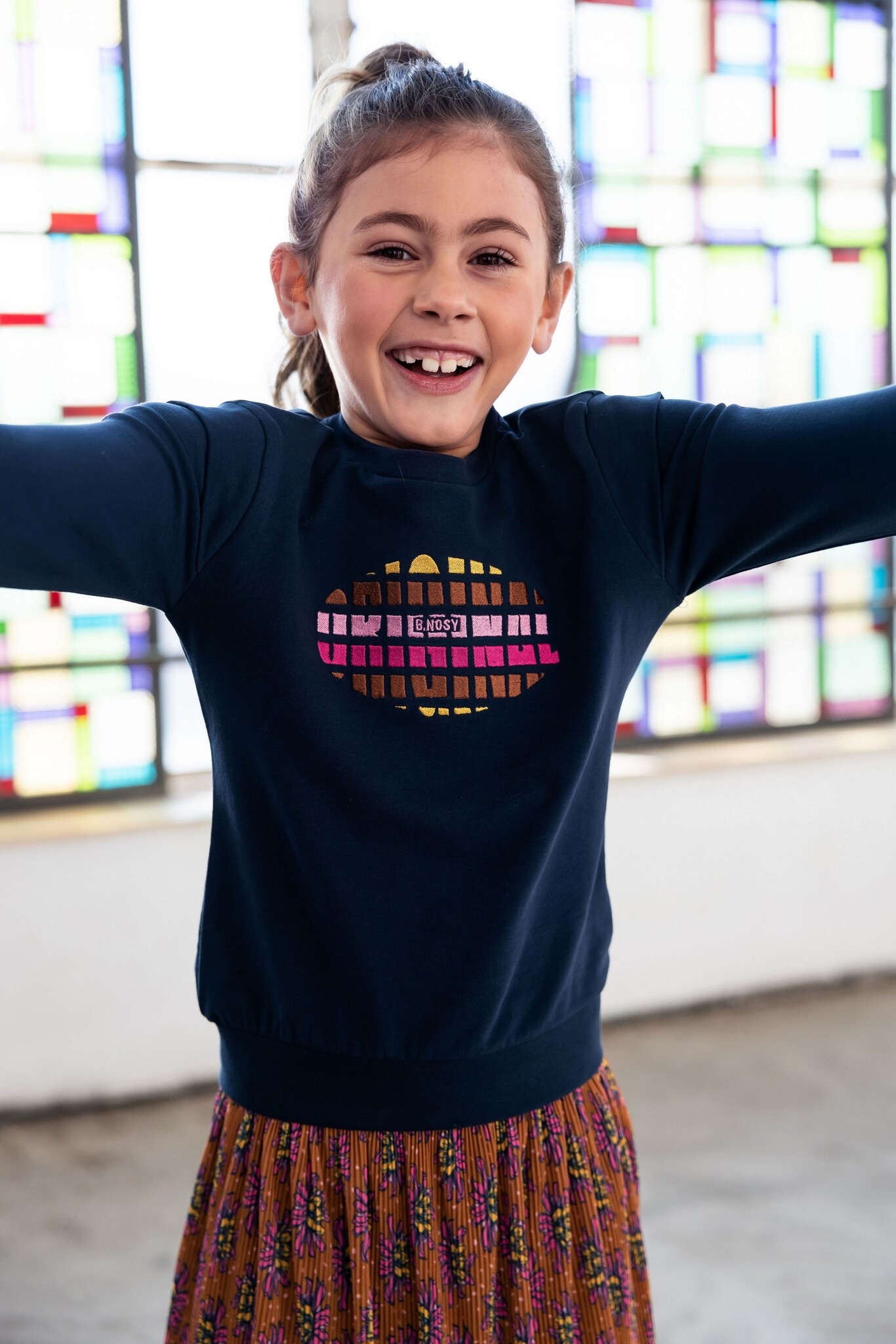 B.Nosy Meisjes rok bruin Ofelia Original bloemen