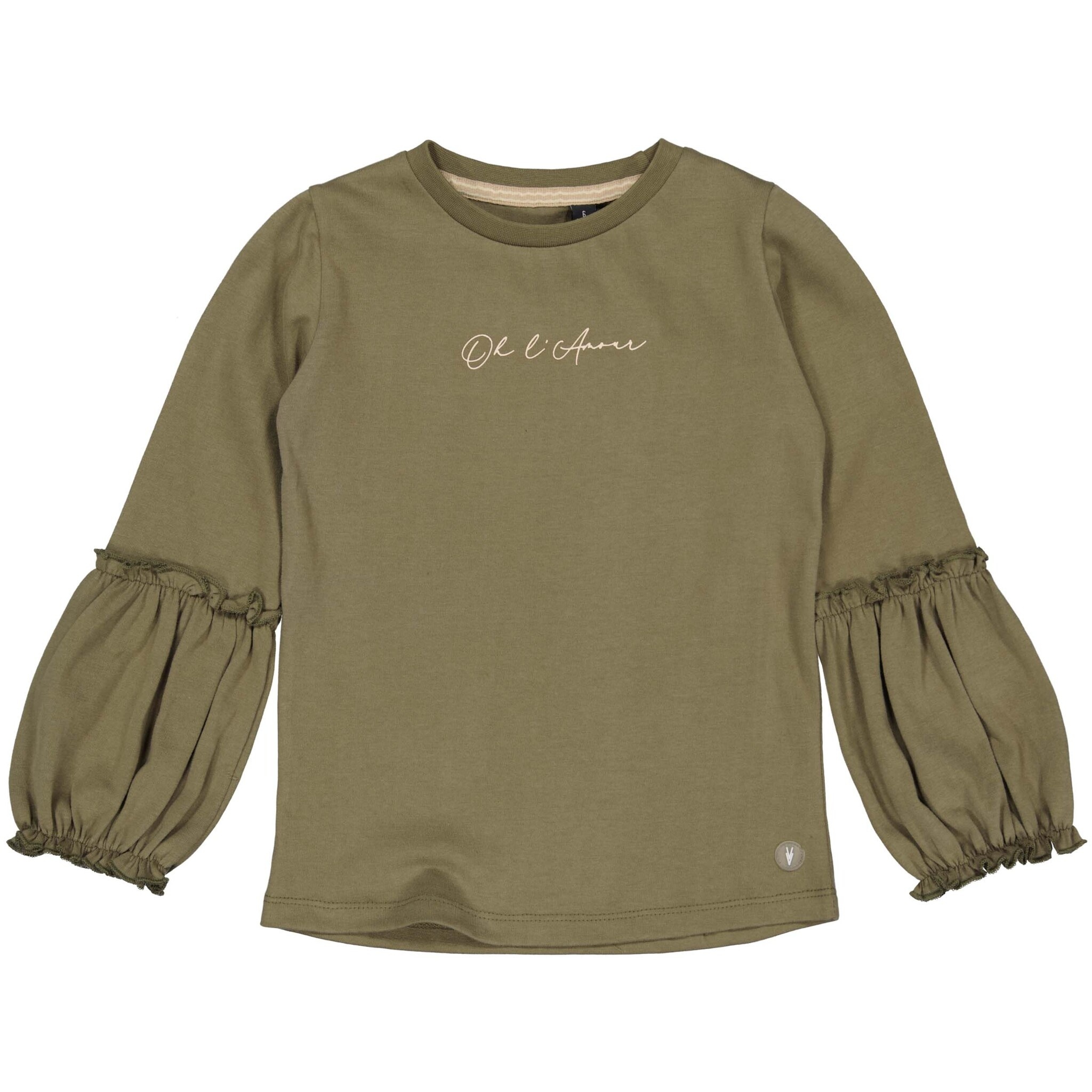 Meisjes shirt - Gerdien - Olijf groen