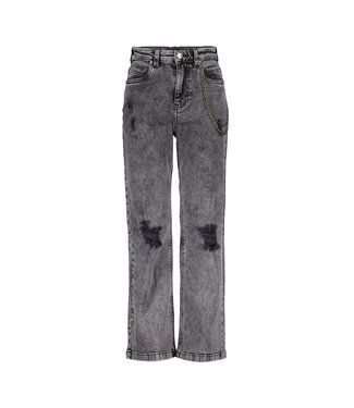 Frankie & Liberty Meisjes broek - Frankie straight leg - Off zwart denim