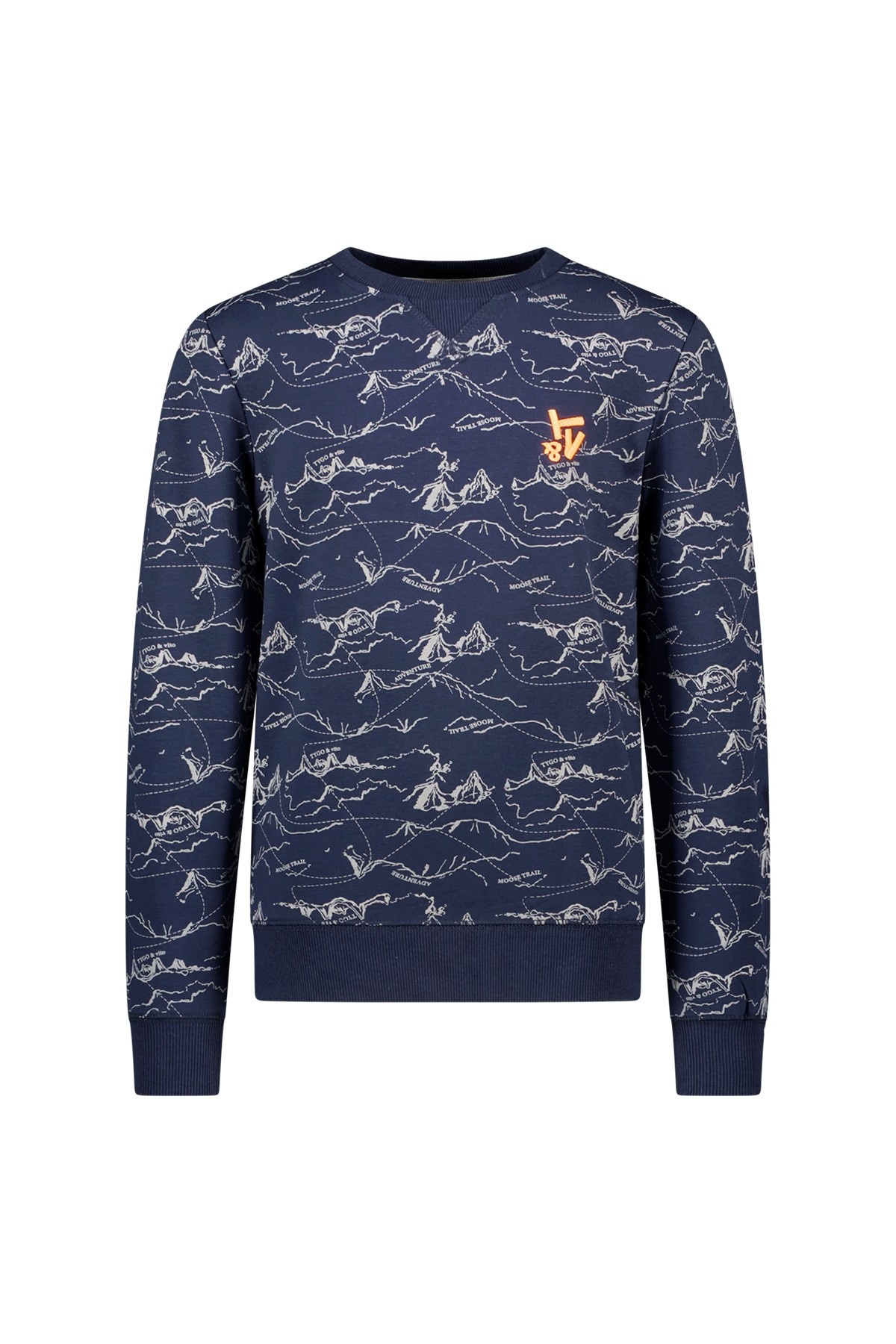 Tygo & Vito Jongens sweater AOP - Jesse - Navy blauw