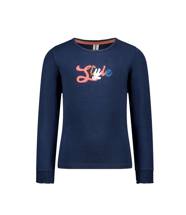 B.Nosy Meisjes shirt - Vaya - Navy blauw